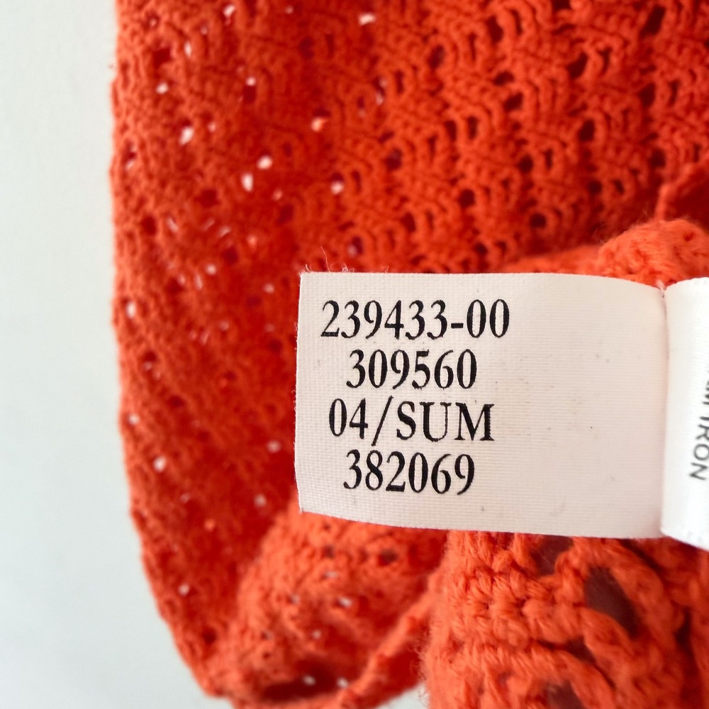 Y2K Banana Republic Crochet Camisole Women Medium Orange Boho Beach Festival - Picture 9 of 9